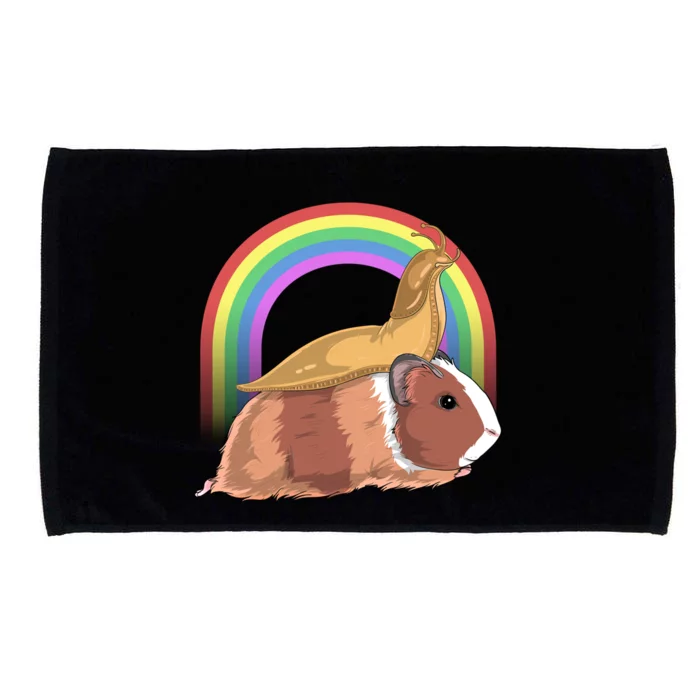 Banana Slug Riding Guinea Pig Rainbow Cute Magical Animal Gift Microfiber Hand Towel