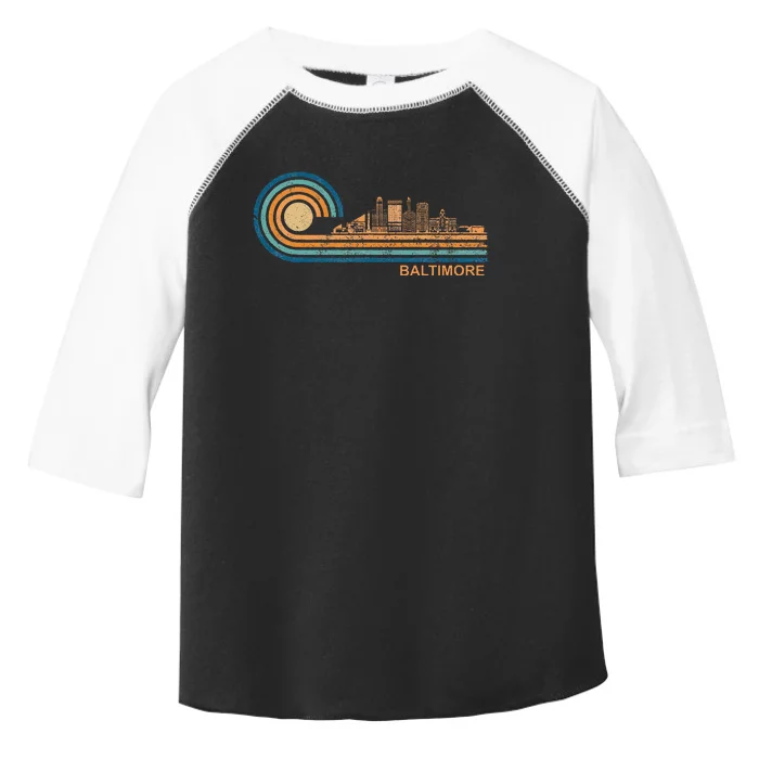 Baltimore Skyline Retro Baltimore Fan Maryland Baltimore Toddler Fine Jersey T-Shirt