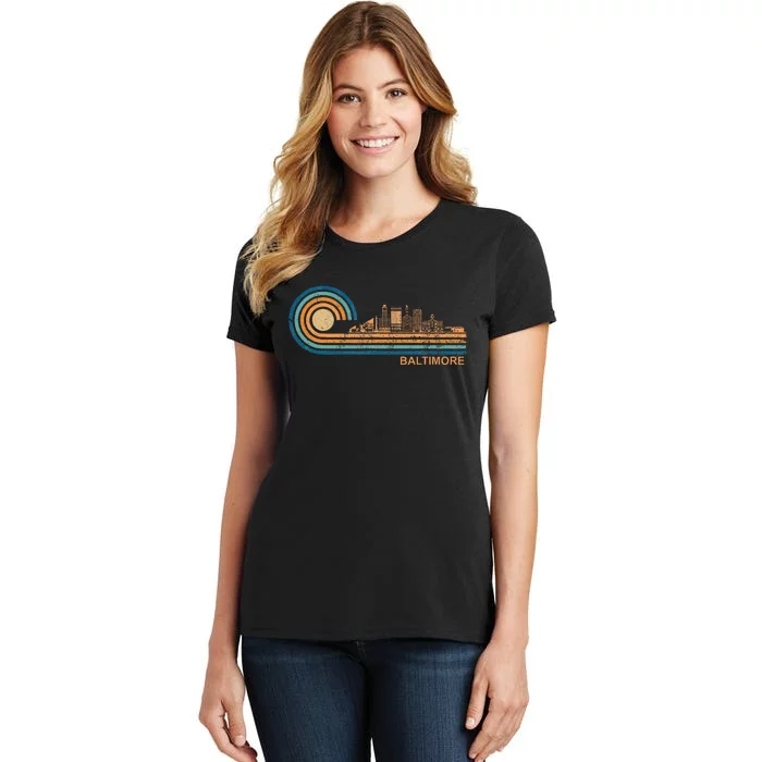 Baltimore Skyline Retro Baltimore Fan Maryland Baltimore Women's T-Shirt