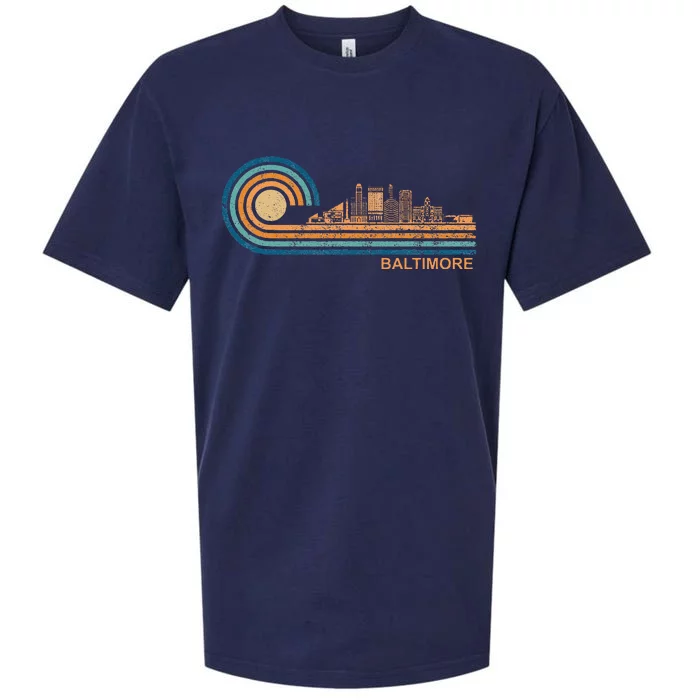 Baltimore Skyline Retro Baltimore Fan Maryland Baltimore Sueded Cloud Jersey T-Shirt