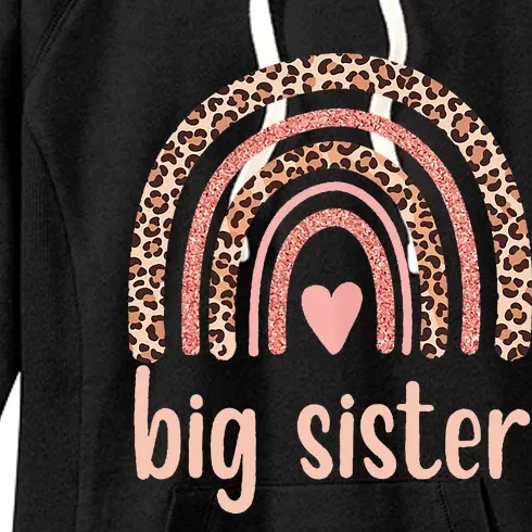 Big Sister Rainbow Leopard Cute Big Sister Women's Fleece Hoodie