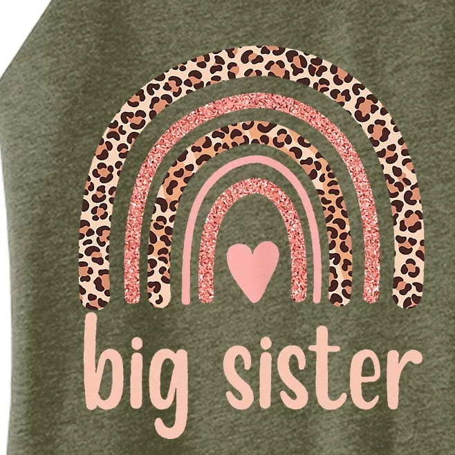 Big Sister Rainbow Leopard Cute Big Sister Women’s Perfect Tri Rocker Tank