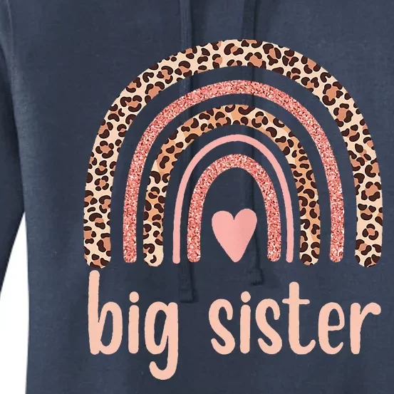 Big Sister Rainbow Leopard Cute Big Sister Women's Pullover Hoodie