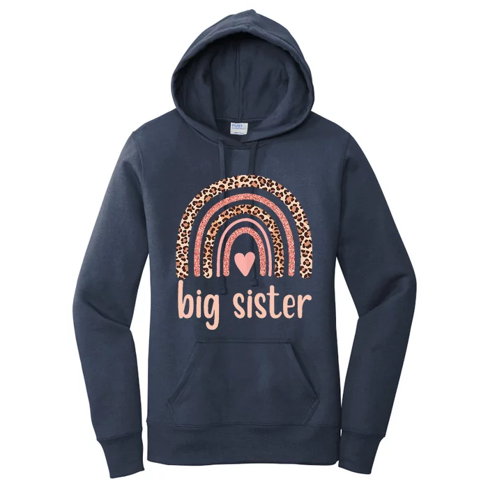 Big Sister Rainbow Leopard Cute Big Sister Women's Pullover Hoodie