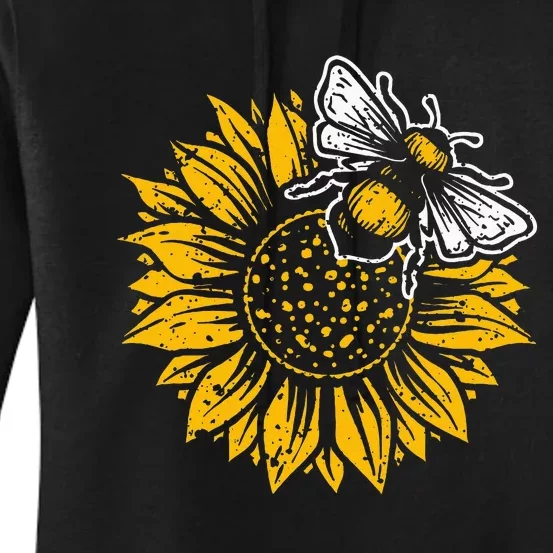 Bumblebee Sunflower Springtime Save The Bees Honeybee Women's Pullover Hoodie