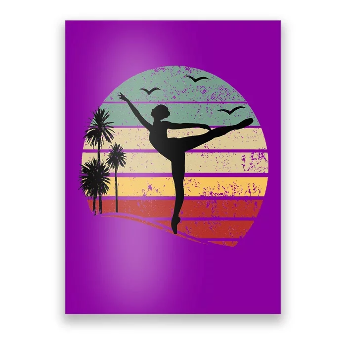 Ballet Silhouette Sunset Ballet Girl Ballet Ballerina Poster