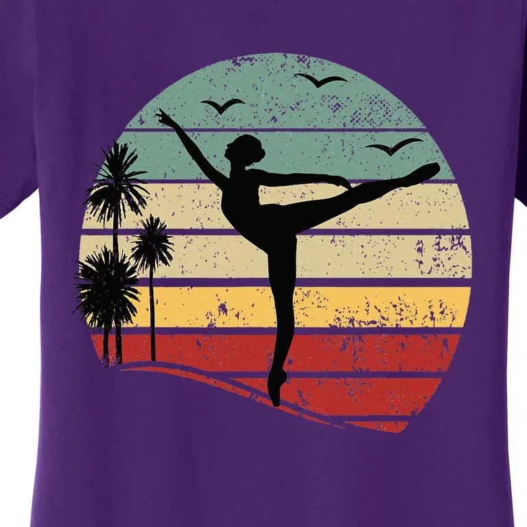 Ballet Silhouette Sunset Ballet Girl Ballet Ballerina Women's T-Shirt