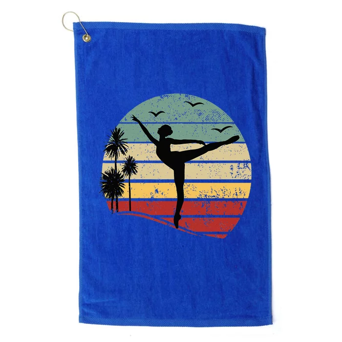 Ballet Silhouette Sunset Ballet Girl Ballet Ballerina Platinum Collection Golf Towel