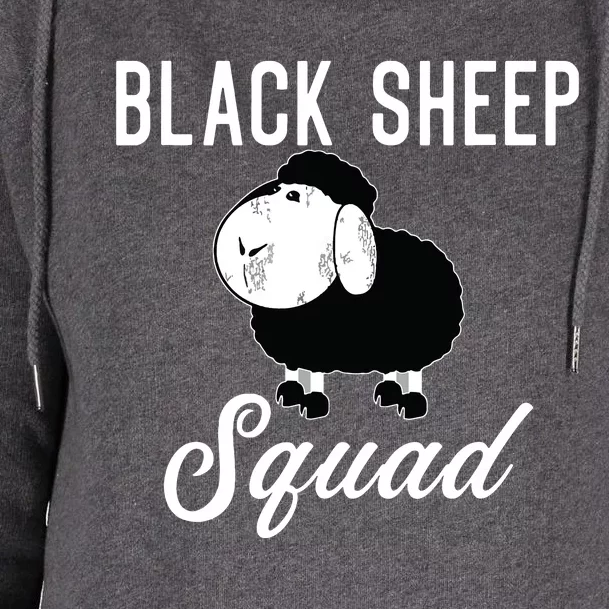 Black Sheepp Squad Funny Black Sheep Womens Funnel Neck Pullover Hood