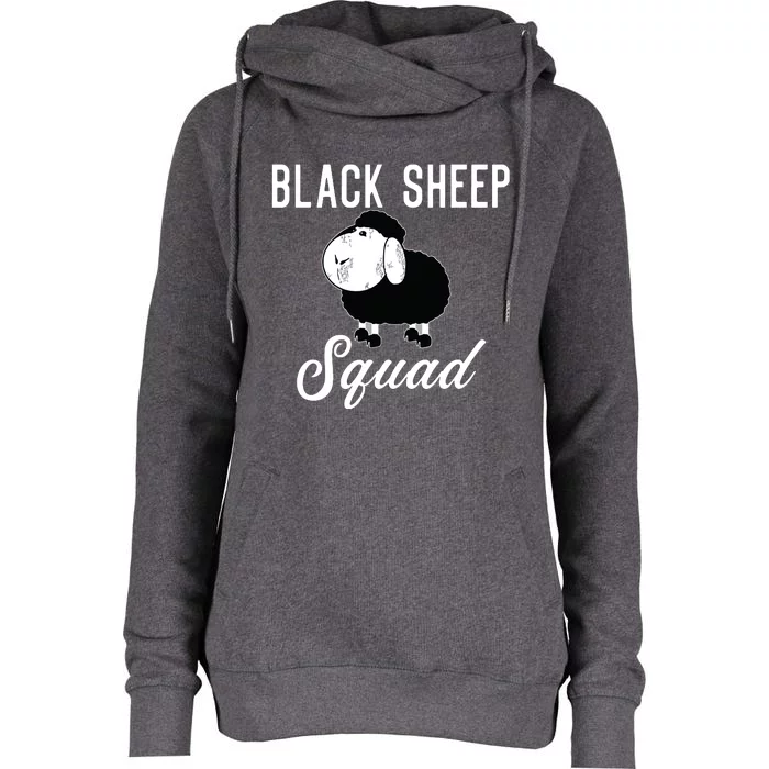 Black Sheepp Squad Funny Black Sheep Womens Funnel Neck Pullover Hood