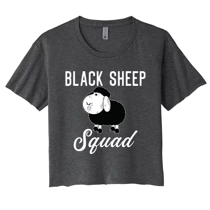 Black Sheepp Squad Funny Black Sheep Women's Crop Top Tee