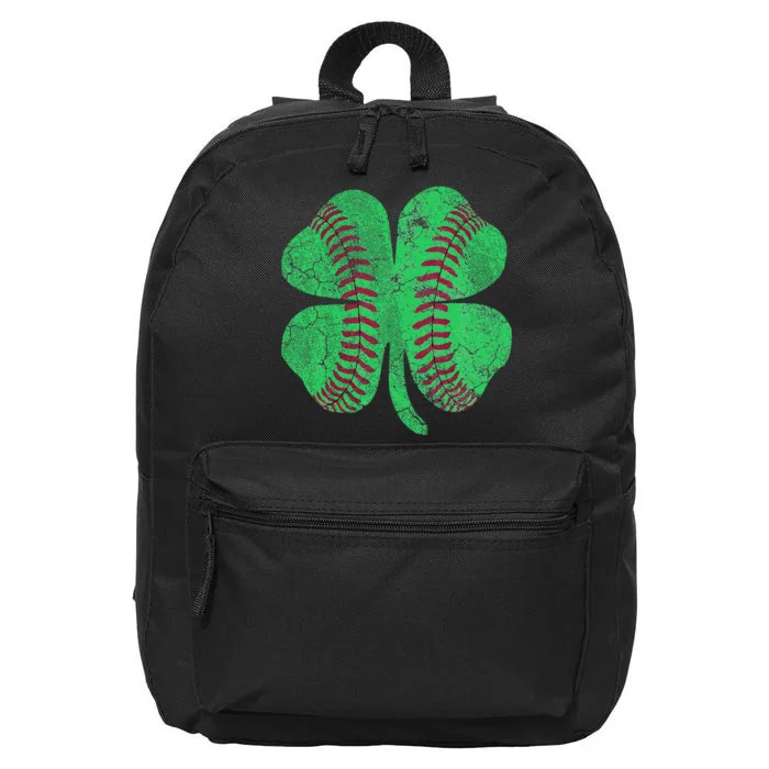 Baseball Shamrock St. Patrick's Day Saint Paddy's Irish 16 in Basic Backpack