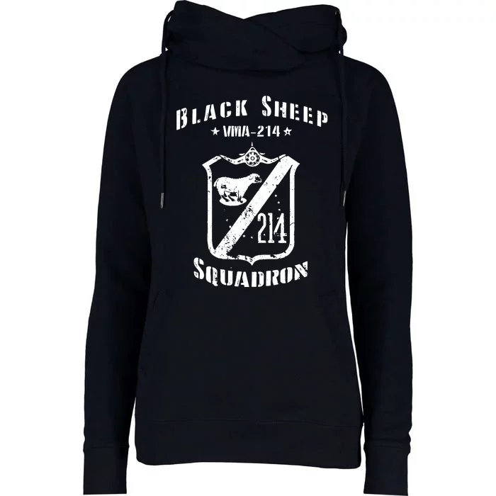 Black Sheepp Squadron VMA214 WWII Vintage Womens Funnel Neck Pullover Hood