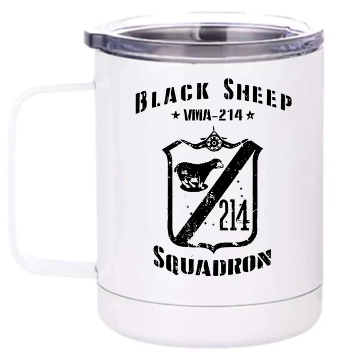 Black Sheepp Squadron VMA214 WWII Vintage Front & Back 12oz Stainless Steel Tumbler Cup