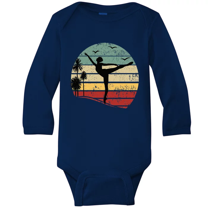 Ballet Silhouette Sunset Ballet Girl Ballet Ballerina Baby Long Sleeve Bodysuit