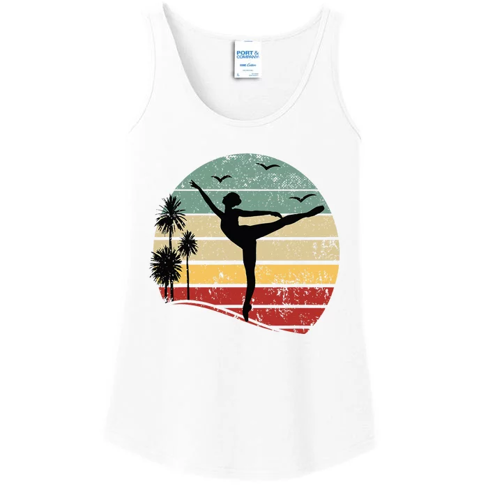 Ballet Silhouette Sunset Ballet Girl Ballet Ballerina Ladies Essential Tank