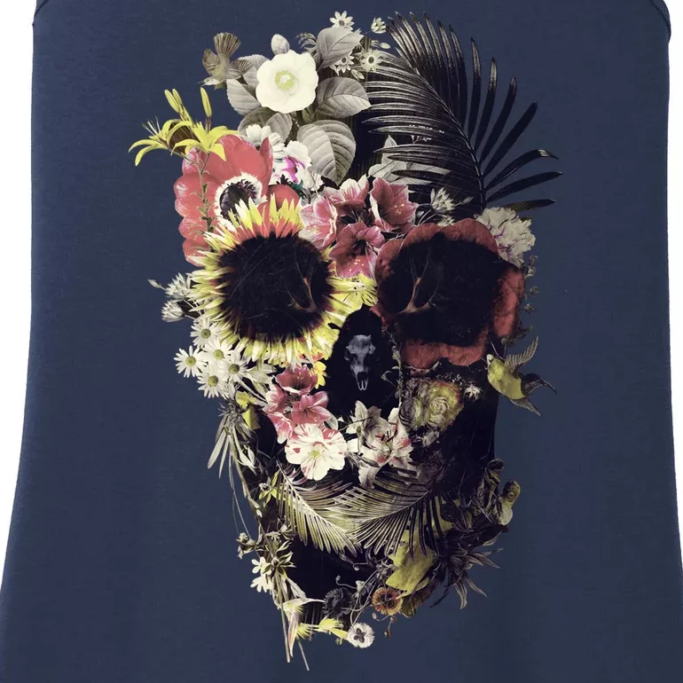 Bloom Skull Sunflower Ladies Essential Tank