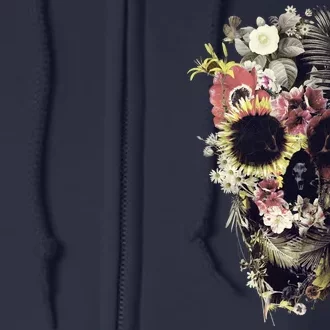 Bloom Skull Sunflower Full Zip Hoodie