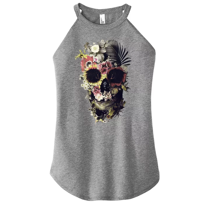 Bloom Skull Sunflower Women’s Perfect Tri Rocker Tank