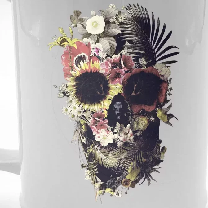 Bloom Skull Sunflower Front & Back Beer Stein