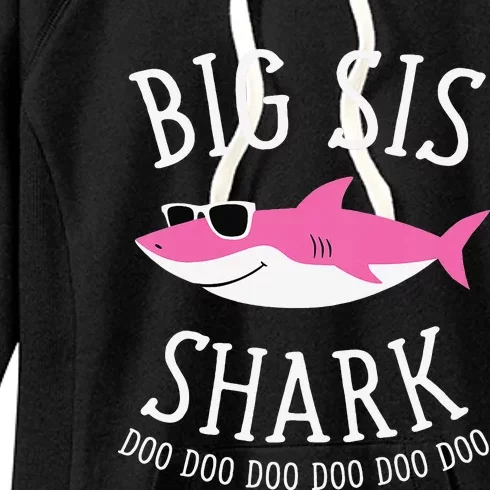 Big Sis Shark Funny Big Sister Women's Fleece Hoodie