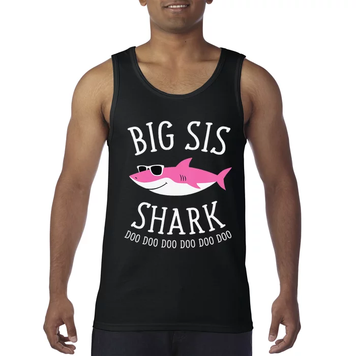 Big Sis Shark Funny Big Sister Tank Top