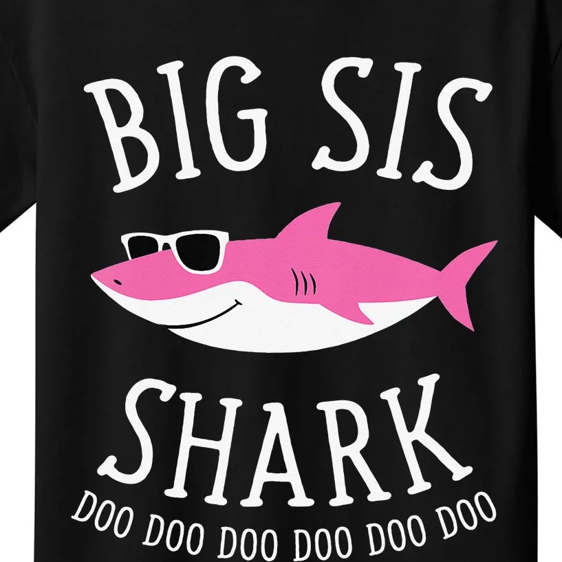 Big Sis Shark Funny Big Sister Kids T-Shirt