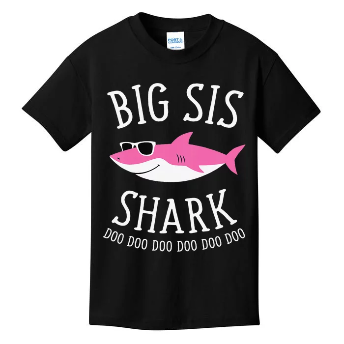 Big Sis Shark Funny Big Sister Kids T-Shirt