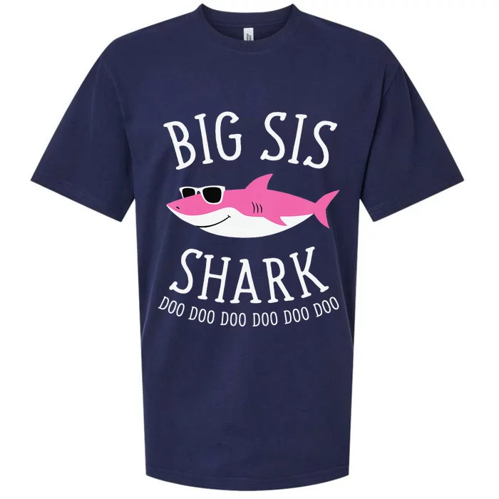 Big Sis Shark Funny Big Sister Sueded Cloud Jersey T-Shirt