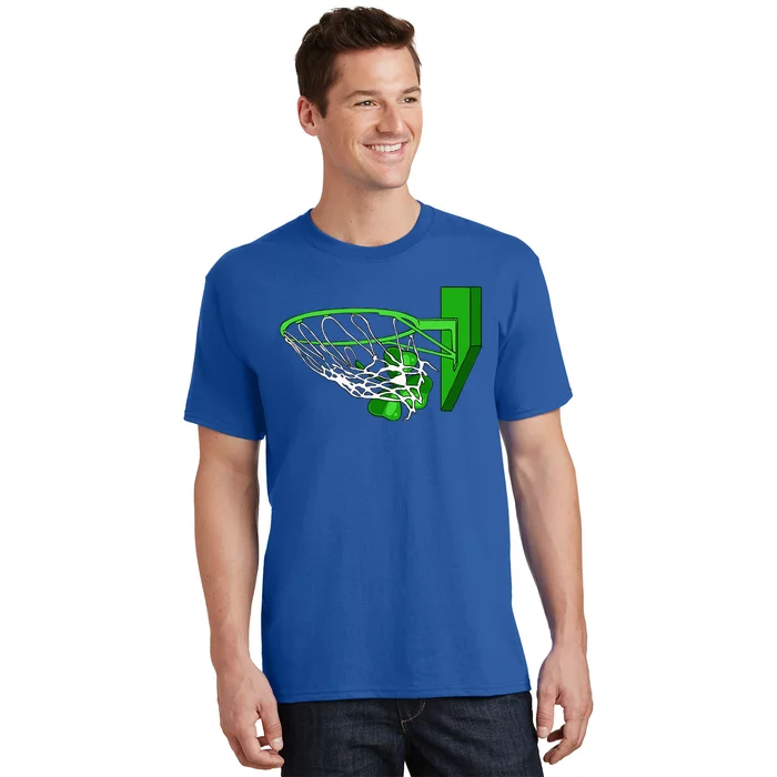 Basketball Shamrock St Patricks Day Sport Irish Clover T-Shirt