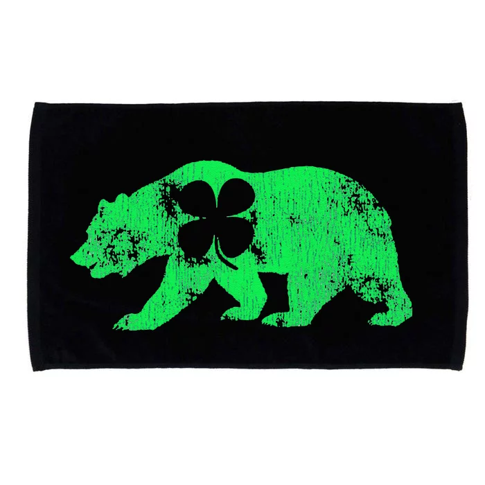 Bear Shamrock St Patrick's Day Irish Clover Saint Paddys Microfiber Hand Towel