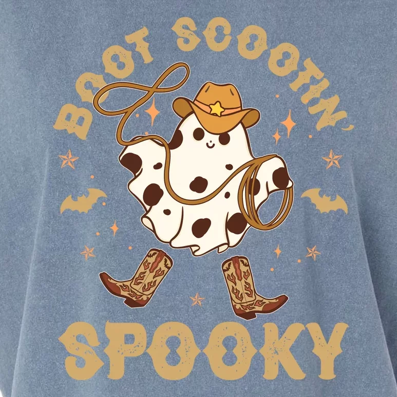 Boot Scootin Spooky Cute Halloween Cowboy Ghost Garment-Dyed Women's Muscle Tee