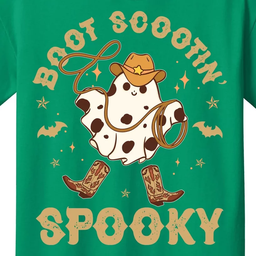 Boot Scootin Spooky Cute Halloween Cowboy Ghost Kids T-Shirt