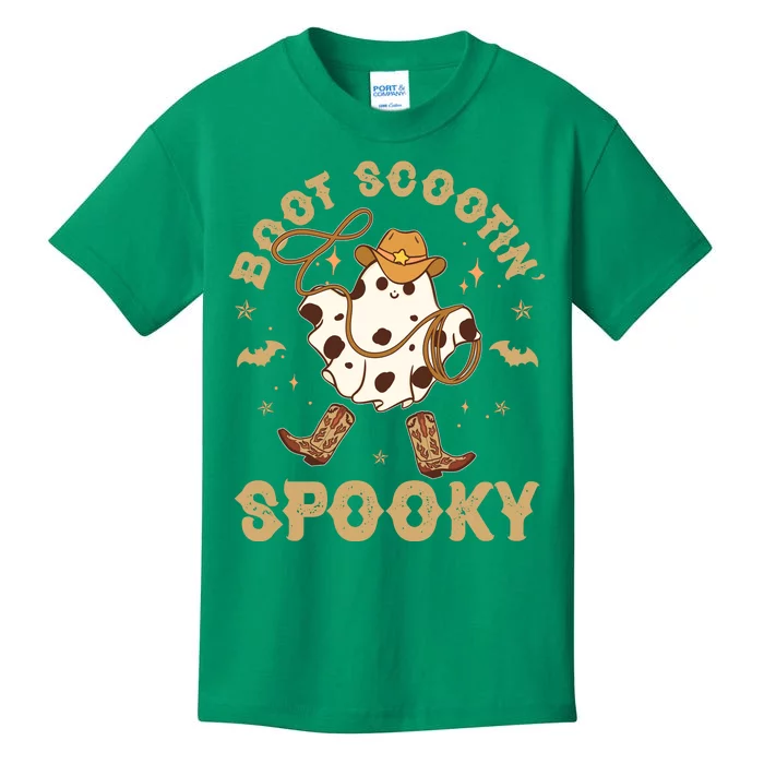 Boot Scootin Spooky Cute Halloween Cowboy Ghost Kids T-Shirt