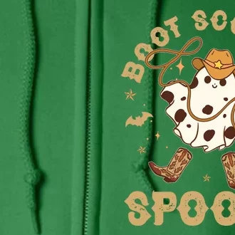 Boot Scootin Spooky Cute Halloween Cowboy Ghost Full Zip Hoodie