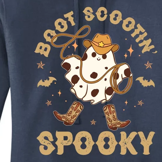 Boot Scootin Spooky Cute Halloween Cowboy Ghost Women's Pullover Hoodie