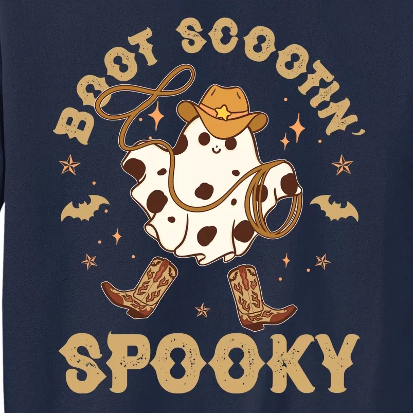 Boot Scootin Spooky Cute Halloween Cowboy Ghost Tall Sweatshirt