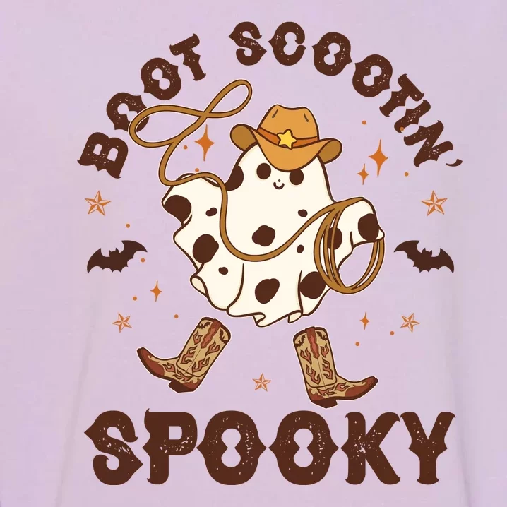 Boot Scootin Spooky Cute Halloween Cowboy Ghost Garment-Dyed Sweatshirt