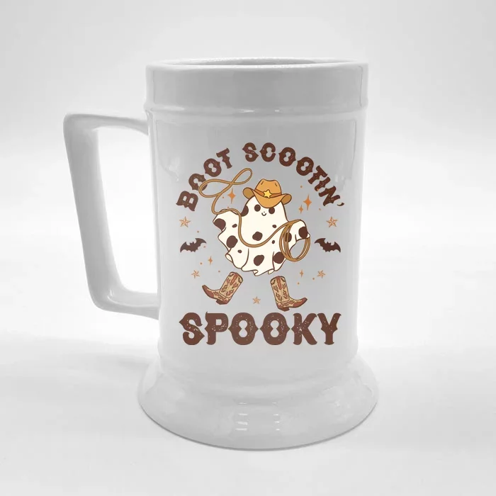 Boot Scootin Spooky Cute Halloween Cowboy Ghost Front & Back Beer Stein