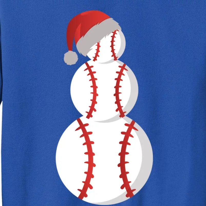 Baseball Snow Santa Claus Hat Christmas Baseball Lover Gift Tall Sweatshirt