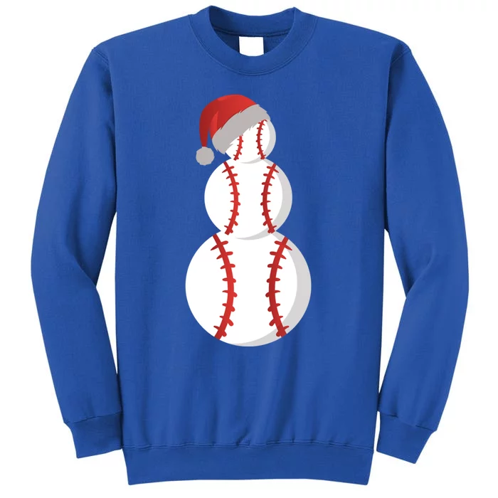 Baseball Snow Santa Claus Hat Christmas Baseball Lover Gift Tall Sweatshirt