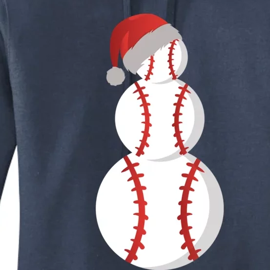 Baseball Snow Santa Claus Hat Christmas Baseball Lover Gift Women's Pullover Hoodie