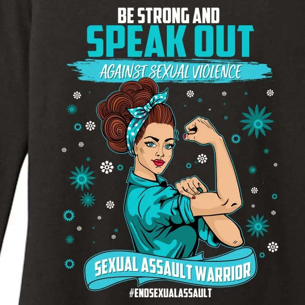 Be Strong Speak Out Against Sexual Violence Sexual Assault Warrior Womens CVC Long Sleeve Shirt