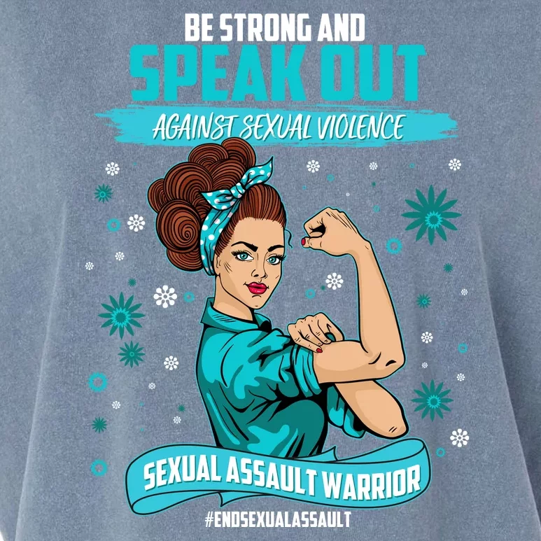 Be Strong Speak Out Against Sexual Violence Sexual Assault Warrior Garment-Dyed Women's Muscle Tee