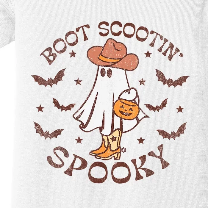 Boot Scootin Spooky Western Halloween Retro Fall Halloween Baby Bodysuit