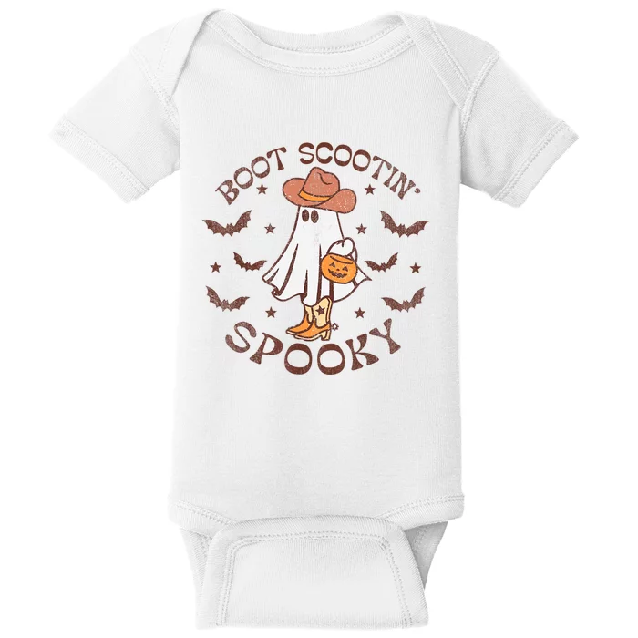 Boot Scootin Spooky Western Halloween Retro Fall Halloween Baby Bodysuit