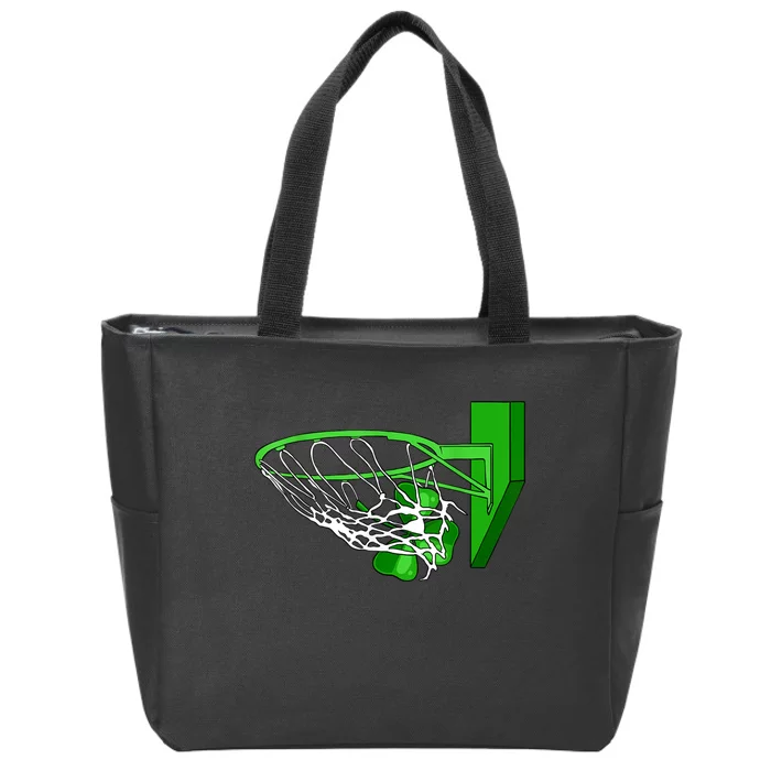 Basketball Shamrock St Patricks Day Sport Irish Clover Zip Tote Bag