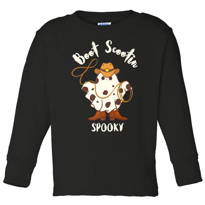 Boot Scootin Spooky ghost Toddler Long Sleeve Shirt