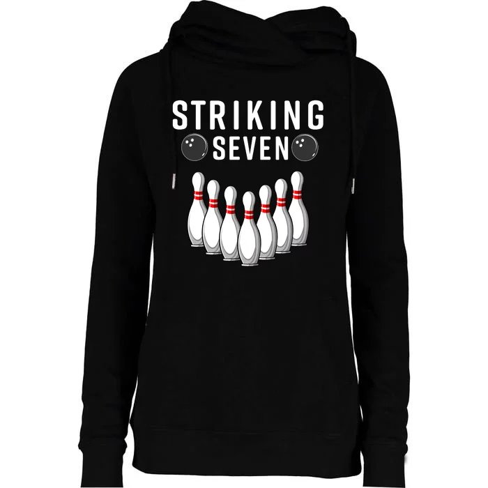 Bowling Striking Seven Womens Funnel Neck Pullover Hood