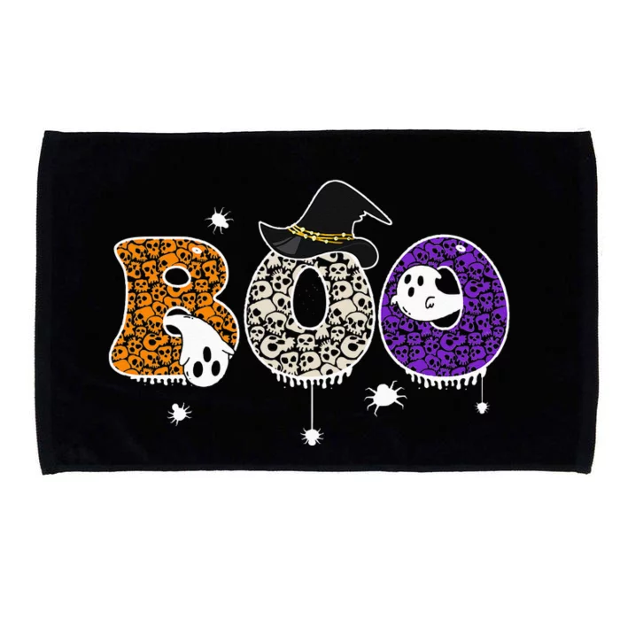 Boo Skull Spider Witch Hat Halloween Microfiber Hand Towel